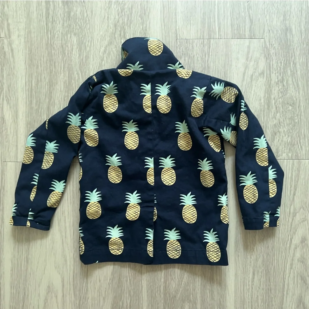 Monica + Andy Toddler 3T Navy Pineapple Print Organic Cotton Blazer Jacket